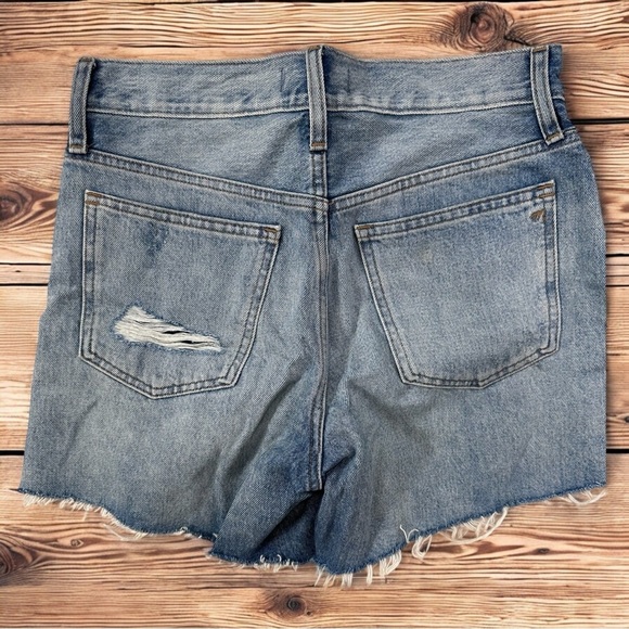 Madewell Relaxed Mid-Length Distressed Denim Shorts | Size 25 - Picture 2 of 5